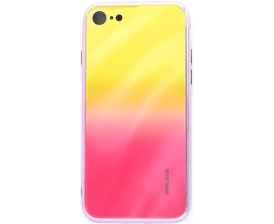 Evelatus iPhone 7/8/SE2020/SE2022 Water Ripple Full Color Electroplating Tempered Glass - Gradient Yellow-Pink