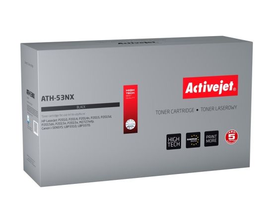 Activejet ATH-53NX toner (replacement for HP 53X Q7553X, Canon CRG-715H; Supreme; 7900 pages; black)