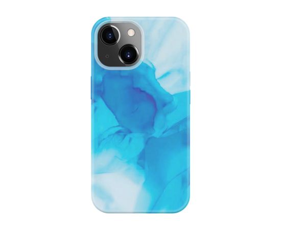 Evelatus iPhone 15 Premium Silicone case Customized Print Apple Blue