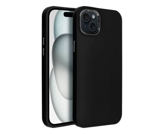 Fusion Frame silikona aizsargapvalks  Apple Iphone 15 Pro melns