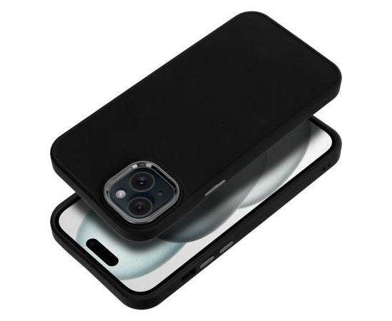 Fusion Frame silikona aizsargapvalks  Apple Iphone 15 melns