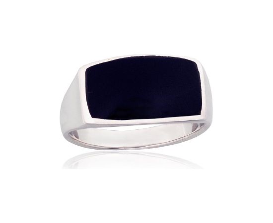 Серебряное кольцо #2101354_ON, Серебро 925°, Оникс, Размер: 21, 6.4 гр.