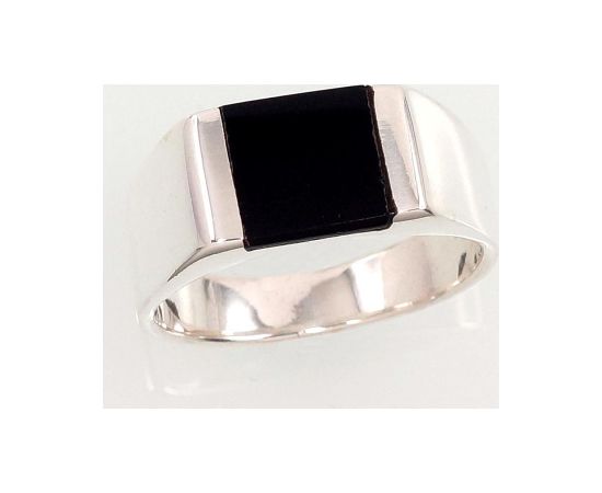 Серебряное кольцо #2101352_ON, Серебро 925°, Оникс, Размер: 20, 9.7 гр.