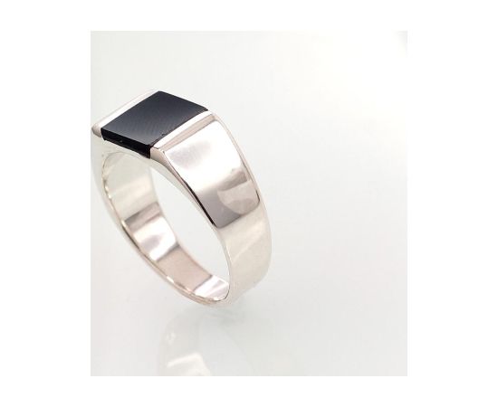Серебряное кольцо #2101352_ON, Серебро 925°, Оникс, Размер: 21.5, 10.1 гр.