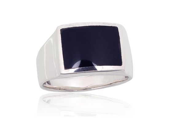 Серебряное кольцо #2100500_ON, Серебро 925°, Оникс, Размер: 20, 7.8 гр.
