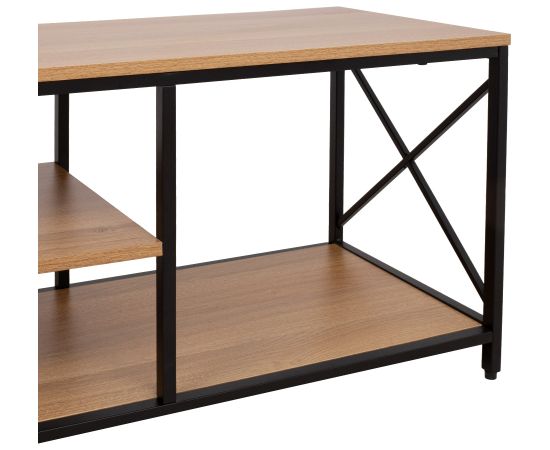 TV table STUDY 140x40xH46,5cm, oak/black