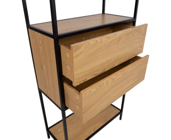 Self HEDVIG with a drawer 64x30xH178cm, ash/black