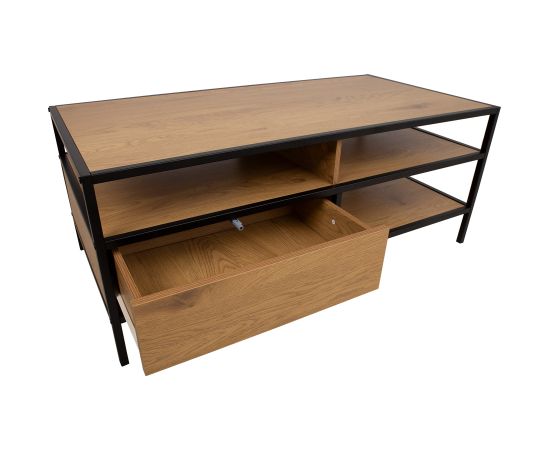 Coffee table HEDVIG with a drawer 100x50xH40cm, ash/black