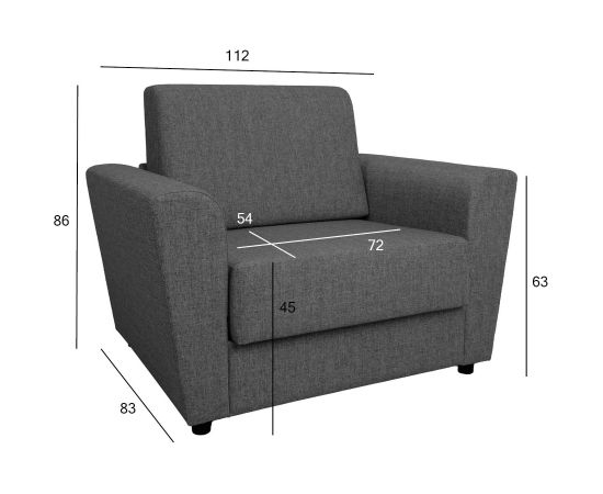 Armchair bed VESPER dark greygrey