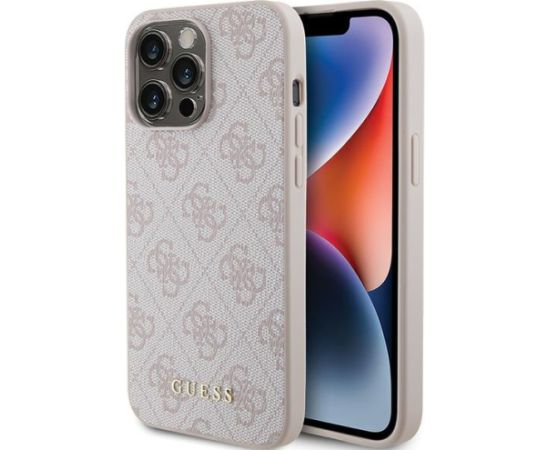 Guess PU 4G Metal Logo Case Aizsargapvalks Priekš Apple iPhone 15 Pro Max