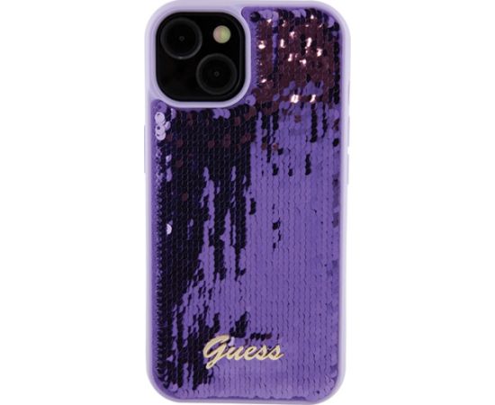 Guess HC Sequin Script Metal Case Aizsargapvalks Priekš Apple iPhone 15