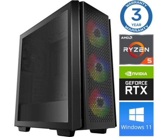 INTOP Ryzen 5 5600X 32GB 480SSD M.2 NVME RTX4060Ti 8GB WIN11Pro