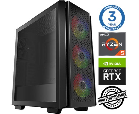 INTOP Ryzen 5 3600 32GB 480SSD M.2 NVME RTX4060Ti 8GB no-OS