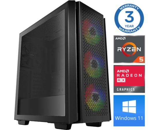 INTOP Ryzen 5 5600X 32GB 500SSD M.2 NVME+2TB RX580 8GB WIN11Pro