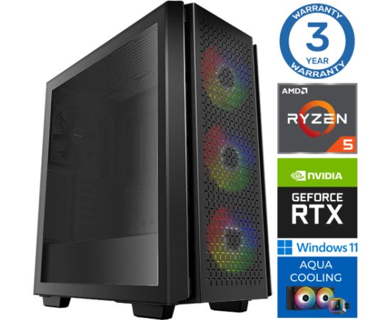 INTOP AQUA Ryzen 5 7600X 64GB DDR5 500SSD M.2 NVME RTX4060Ti 8GB WIN11Pro