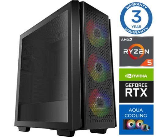 INTOP AQUA Ryzen 5 7600X 64GB DDR5 2TB SSD M.2 NVME RTX4060Ti 8GB no-OS