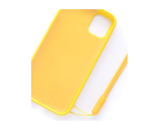 Evelatus iPhone 11 Soft Touch Silicone Case with Strap Apple Yellow