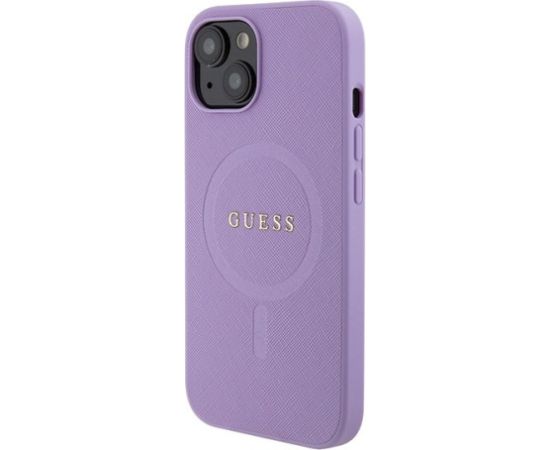 Guess Saffiano MagSafe Back Case Aizsargapvalks Priekš Apple iPhone 15