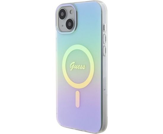 Guess IML Iridescent MagSafe Back Case Aizsargapvalks Priekš Apple iPhone 15 Plus