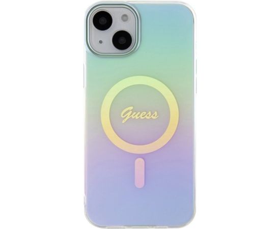 Guess IML Iridescent MagSafe Back Case Aizsargapvalks Priekš Apple iPhone 15 Plus