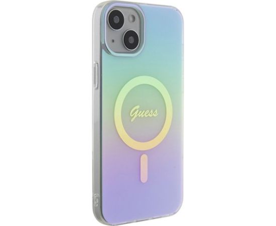 Guess IML Iridescent MagSafe Back Case Aizsargapvalks Priekš Apple iPhone 15 Plus