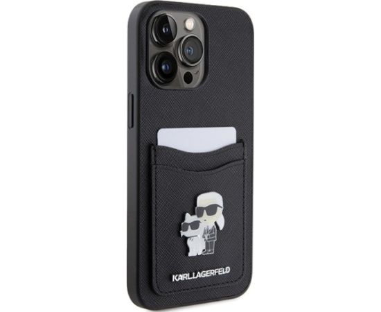 Karl Lagerfeld Saffiano Cardslot KC Metal Pin Back Case Защитный Чехол для Apple iPhone 15 Pro Max