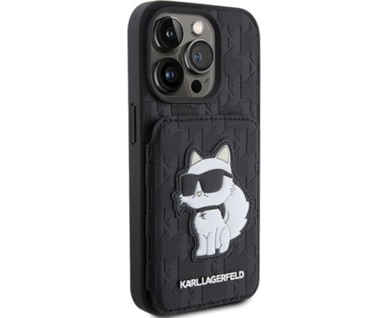 Karl Lagerfeld Saffiano Cardslots and Stand Monogram Choupette Защитный Чехол для Apple iPhone 15 Pro