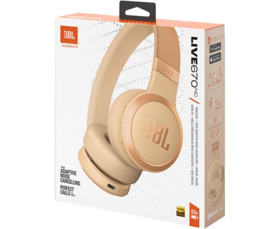 JBL wireless headset Live 670NC, beige