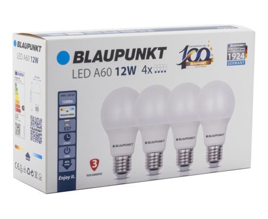 Blaupunkt LED lamp E27 12W 4pcs, natural white