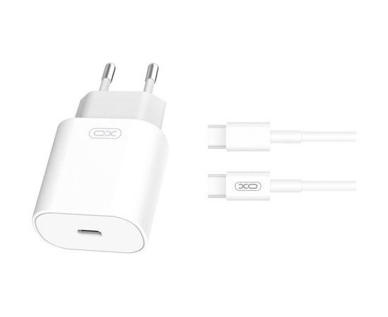 Wall Charger with + USB-C Cable XO L91EU 25W (white)