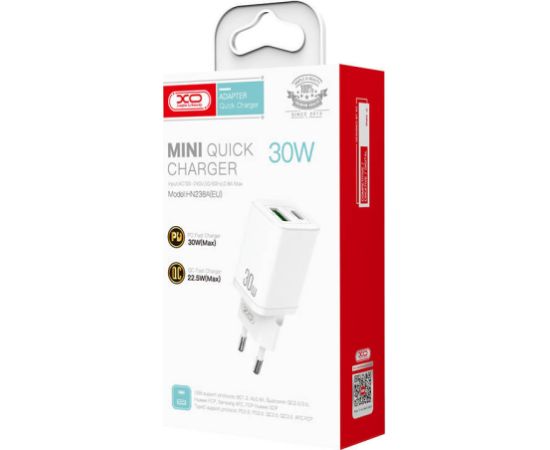 Mini Wall Charger XO HN238A 30W, PD (white)