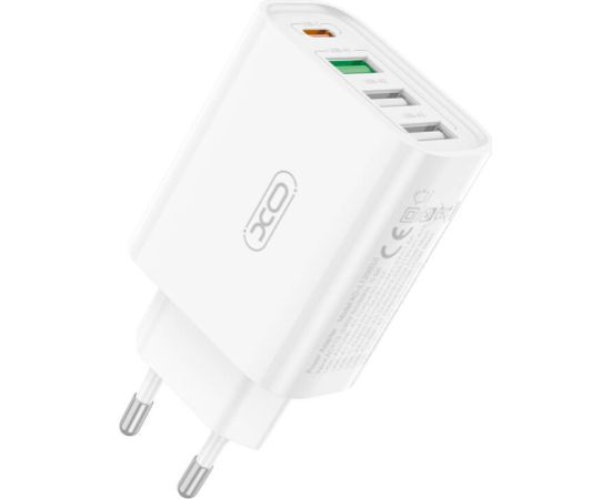 Wall charger XO L120 3x USB, 1x USB-C, 18W (white)