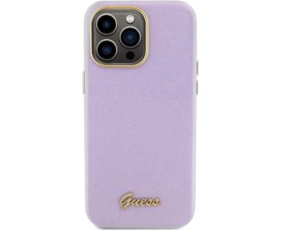 Guess Glitter Glossy Script Back Case Aizsargapvalks Priekš Apple iPhone 15 Pro Max