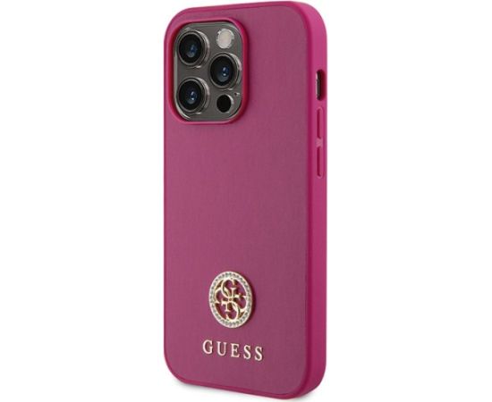 Guess Strass Metal Logo Back Case Aizsargapvalks Priekš Apple iPhone 15 Pro