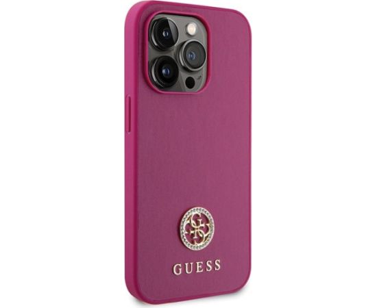 Guess Strass Metal Logo Back Case Aizsargapvalks Priekš Apple iPhone 15 Pro