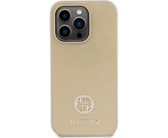 Guess Strass Metal Logo Back Case Aizsargapvalks Priekš Apple iPhone 15 Pro