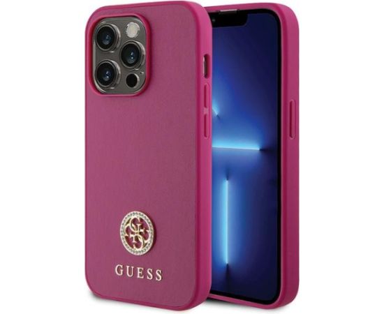 Guess Strass Metal Logo Back Case Aizsargapvalks Priekš Apple iPhone 15 Pro Max