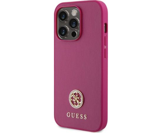 Guess Strass Metal Logo Back Case Aizsargapvalks Priekš Apple iPhone 15 Pro Max