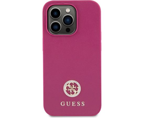 Guess Strass Metal Logo Back Case Aizsargapvalks Priekš Apple iPhone 15 Pro Max