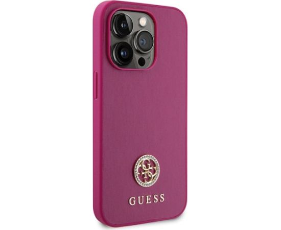 Guess Strass Metal Logo Back Case Aizsargapvalks Priekš Apple iPhone 15 Pro Max