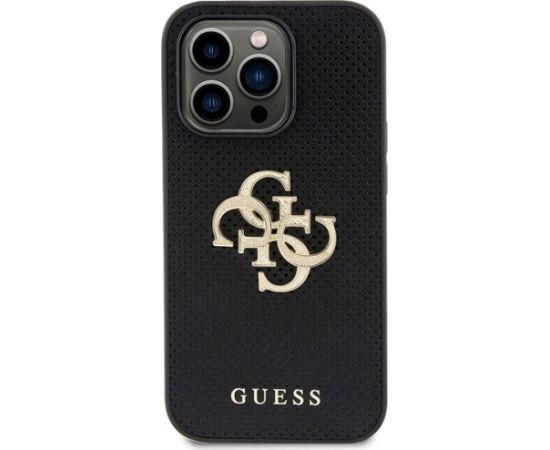 Guess Leather Perforated 4G Glitter Logo Back Case Защитный Чехол для Apple iPhone 15 Pro