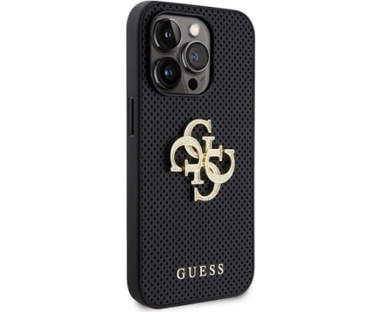 Guess Leather Perforated 4G Glitter Logo Back Case Защитный Чехол для Apple iPhone 15 Pro