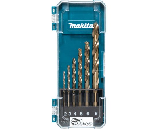 Urbju komplekts metālam Makita D-75758; HSS-CO; 2-8 mm; 6 gab.