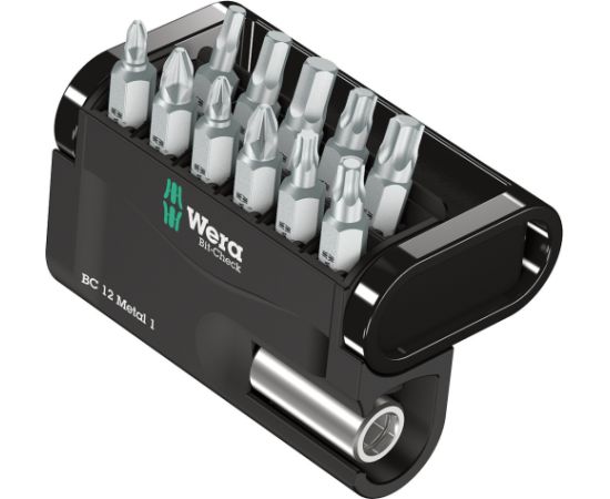 Skrūvgriežu uzgaļu komplekts Wera BIT-CHECK 12 Metal 1; HEX/PH/PZ/TX; 12 gab.