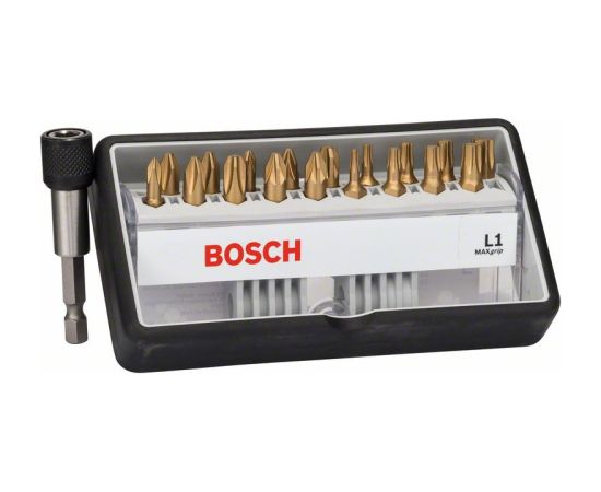 Bosch Uzgaļu komplekts Max Grip; PH; PZ; T; 18 gab. + magnētisks turētājs