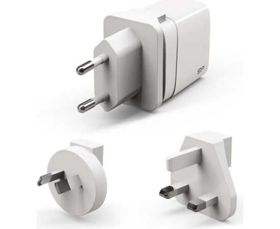 Silicon Power travel adapter USB/USB-C QM16 20W, white