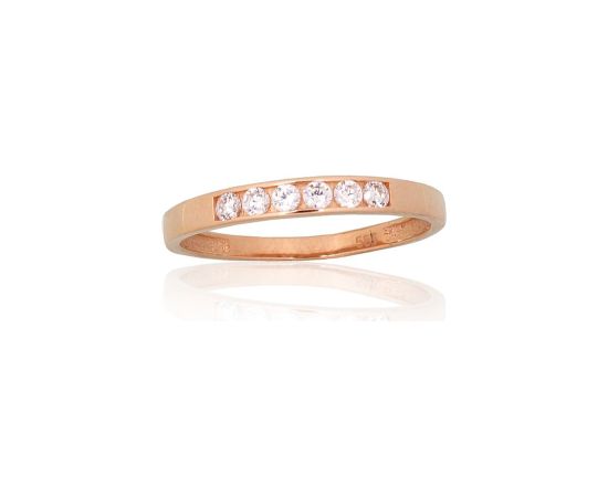 Золотое кольцо #1100832(Au-R)_CZ, Красное Золото 585°, Цирконы, Размер: 17.5, 1.34 гр.
