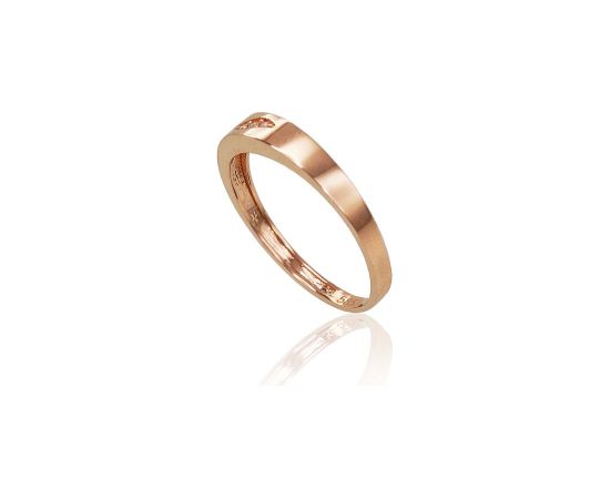 Золотое кольцо #1100830(Au-R)_CZ, Красное Золото 585°, Цирконы, Размер: 16.5, 1.28 гр.