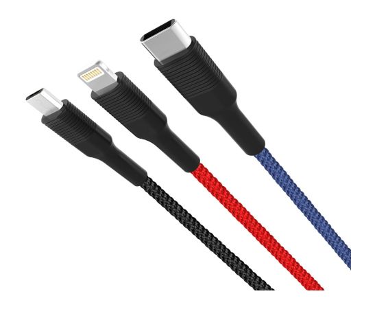 XO NB54 3в1 USB - Lightning + USB-C + microUSB Кабель