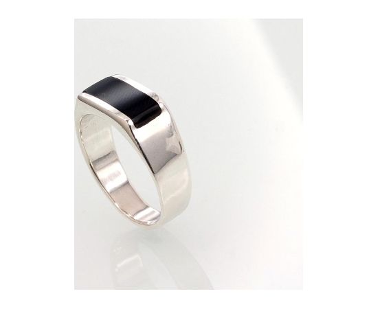 Серебряное кольцо #2100030_ON, Серебро 925°, Оникс, Размер: 21, 6.7 гр.